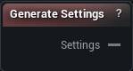 Generate Settings node