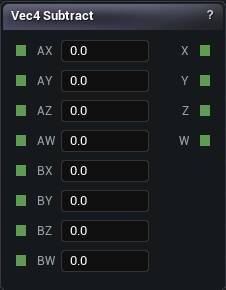 Vec4 Subtract node
